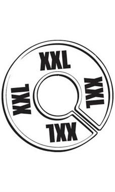 "XXL" Black On White Round Size Divider