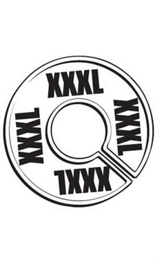 "XXXL" Black On White Round Size Divider