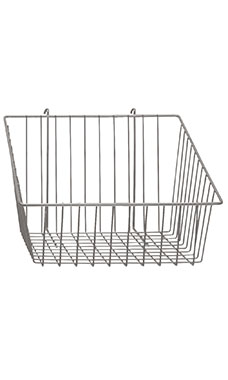 12 x 12 x 8 inch Chrome Mini Wire Grid Basket for Wire Grid with 4 inch Slanted Front Lip 12 x 12 x 8 inch Chrome Mini Wire Grid Basket for Wire Grid with 4 inch Slanted Front Lip