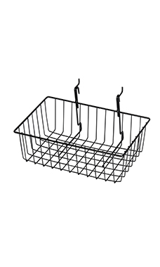 12 x 8 x 4 inch Black Mini Grid Basket for Slatwall & Wire Grid 12 x 8 x 4 inch Black Mini Grid Basket for Slatwall & Wire Grid