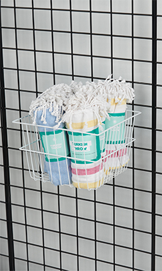 12 x 12 x 8 inch White Mini Grid Basket for Slatwall & Wire Grid