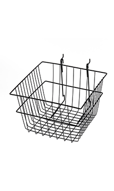 12 x 12 x 8 inch Black Mini Grid Basket for Slatwall & Wire Grid 12 x 12 x 8 inch Black Mini Grid Basket for Slatwall & Wire Grid