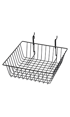 12 x 12 x 4 inch Black Mini Grid Basket for Slatwall & Wire Grid 12 x 12 x 4 inch Black Mini Grid Basket for Slatwall & Wire Grid