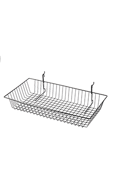 24 x 12 x 4 inch Black Mini Grid Basket for Slatwall & Wire Grid 24 x 12 x 4 inch Black Mini Grid Basket for Slatwall & Wire Grid
