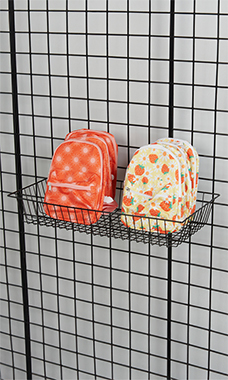 24 x 12 x 4 inch Black Mini Grid Basket for Slatwall & Wire Grid