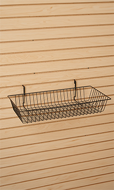 24 x 12 x 4 inch Black Mini Grid Basket for Slatwall & Wire Grid
