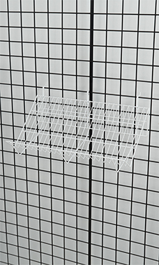 24 x 12 x 6 inch White Downslope Grid Shelf for Slatwall & Wire Grid