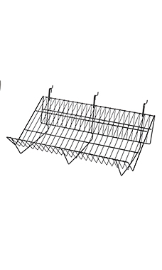 24 x 12 x 6 inch Black Downslope Grid Shelf for Slatwall & Wire Grid 24 x 12 x 6 inch Black Downslope Grid Shelf for Slatwall & Wire Grid