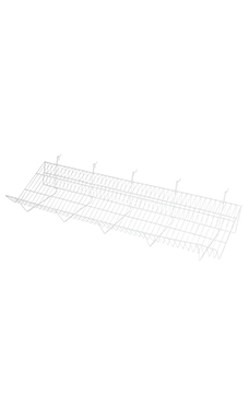 48 x 12 x 6 inch White Downslope Grid Shelf for Slatwall & Wire Grid 48 x 12 x 6 inch White Downslope Grid Shelf for Slatwall & Wire Grid