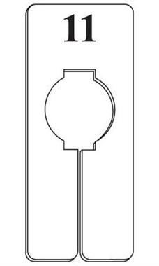"11" Black On White Oblong Size Dividers