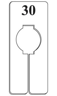 "30" Black On White Oblong Size Dividers