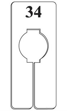"34" Black On White Oblong Size Dividers