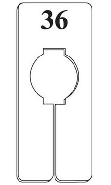 "36" Black On White Oblong Size Dividers