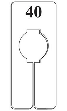 "40" Black On White Oblong Size Dividers