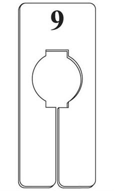 "9" Black On White Oblong Size Dividers