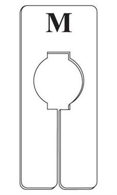 "M" Black On White Oblong Size Dividers