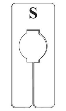 "S" Black On White Oblong Size Dividers