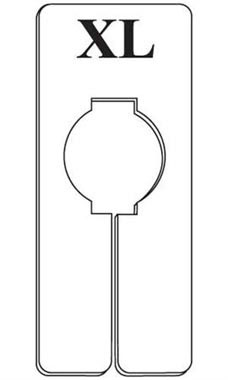 "XL" Black On White Oblong Size Dividers