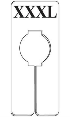 "XXXL" Black On White Oblong Size Dividers
