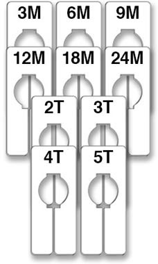 Infant/Toddler Variety Size Divider Pack for Hangrails Infant/Toddler Variety Size Divider Pack for Hangrails