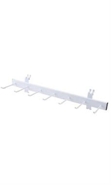 Multi-Hook White Belt & Tie Rack