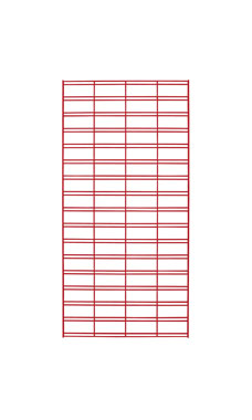 Made to Order 2' x 6' Slat Grid Panel - Berry Red