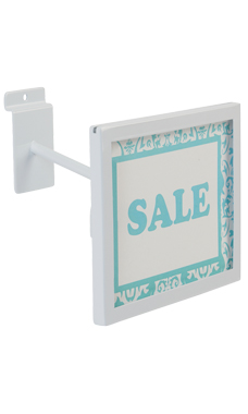 Rectangular Face-out Sign Holder For Slatwall (White) Rectangular Face-out Sign Holder For Slatwall (White)