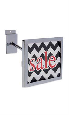 Rectangular Face-out Sign Holder For Slatwall (Chrome) Rectangular Face-out Sign Holder For Slatwall (Chrome)