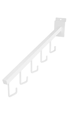 5-J-Hook Waterfall Slatwall Faceout Tube- White