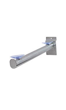 12" Round Tube Shelf Bracket Satin Chrome for Slatwall 12" Round Tube Shelf Bracket Satin Chrome for Slatwall