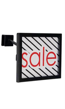 Rectangular Face-out Sign Holder For Dimension Rail (Black)