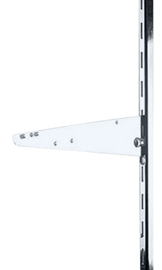 12 inch Chrome Knife Bracket for Slotted Standard - 1 inch slots 2 inch on center 12 inch Chrome Knife Bracket for Slotted Standard - 1 inch slots 2 inch on center