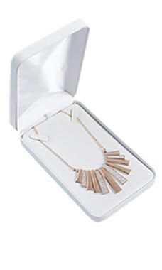 White Faux Leather Necklace Jewelry Boxes