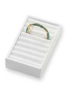 White Faux Leather Bangle Trays