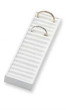 21 Section White Faux Leather Bangle Trays 21 Section White Faux Leather Bangle Trays