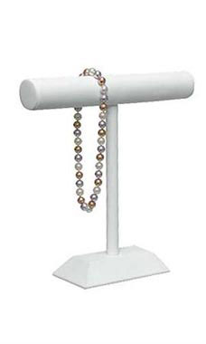 White Faux Leather One Tier Display White Faux Leather One Tier Display