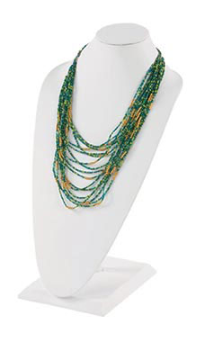 Tall White Faux Leather Necklace Display