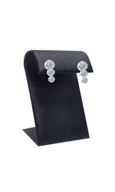 Small Black Faux Leather Earring Displayer