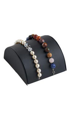 Half Moon Black Faux Leather Bracelet Display Half Moon Black Faux Leather Bracelet Display