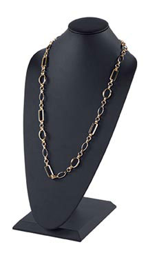Tall Black Faux Leather Necklace Display
