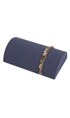 Half Moon Slate Blue Faux Suede Bracelet Display Half Moon Slate Blue Faux Suede Bracelet Display