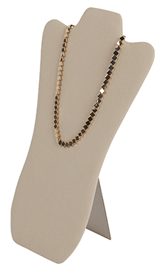 Tall Khaki Faux Suede Necklace Display Easel Tall Khaki Faux Suede Necklace Display Easel