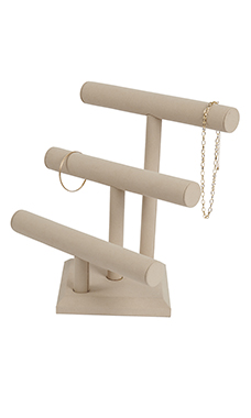 3-Tier Khaki Faux Suede Bracelet Display 3-Tier Khaki Faux Suede Bracelet Display