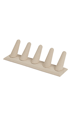 5-Finger Khaki Faux Suede Ring Display 5-Finger Khaki Faux Suede Ring Display