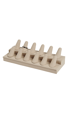 12-Finger Khaki Faux Suede Ring Display 12-Finger Khaki Faux Suede Ring Display