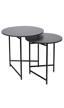 Round Nesting Black Tables
