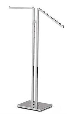 Chrome 2-Way Garment Racks with Straight & Slant Arms Chrome 2-Way Garment Racks with Straight & Slant Arms
