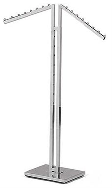 Chrome 2-Way Garment Racks with Slant Square Arms Chrome 2-Way Garment Racks with Slant Square Arms