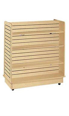 Slatwall Gondola with 6 Shelves and Brackets- Maple