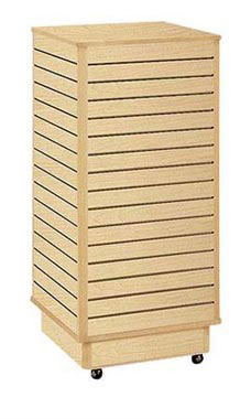 Slatwall Tower with Rolling Base- Maple